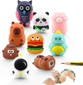 Btsl-006 Pwmdux 8 Pcs Cute Pencil Sharpener For Kids Fun Cartoon Handheld Little Colourful
