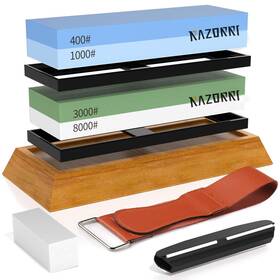Razorri 816618020572 Knife Sharpening Stone Kit Doublesided 400/1000 And 3000/8000 Grit Whetstones Fl