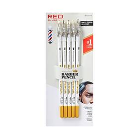 Red By Kiss 649674057493 3pcs Barber Pencil With Built-in Sharpener Edge White-5pcs