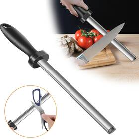 Redtagtown 690770211883 8 Inch Diamond Knife Sharpener Flat Sharpening Rod With Handle For Chef Kitchen Knives