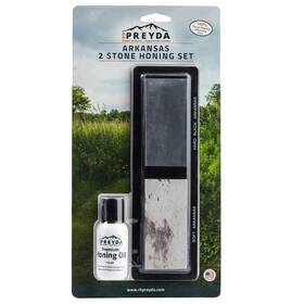 Rh Preyda 850025450096 Arkansas 2-stone Honing Set Sharpening Stones And Premium Oil For Bla