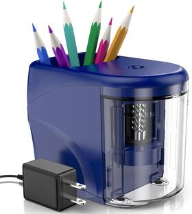 Ps04 Riyo Electric Pencil Sharpener Heavy-duty Helical Blade With Blue