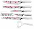 Rl-f5w-wht Royalty Line 5 Pcs Non-stick Coating Knife Set Bonus Peeler By Anti-bacterial