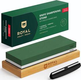 Royal Craft Wood 313056466448 Universal Knife Sharpening Stone With Dual Grit 1000/6000 For Kitchen Set Ch