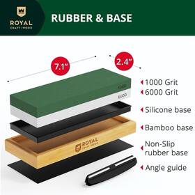 Rcw-knfstnk-w6g1 Royal Knife Dual Grit Sharpening Stone Model Number