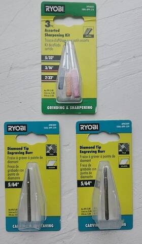 A90g502 Ryobi 3pc Assorted Sharpening Kit 2 Diamond Tip Burrs New Fast Free Shipping
