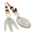 Saladeg Pylones Kitchen Pasta Salad Server Set Figurine Stripes Swimmers Diving Couple 3661561033578