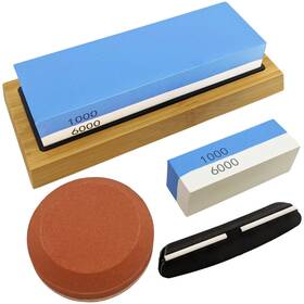 Sciencepurchase 655471413707 Knife Sharpening Whetstone Set - Includes Dual 1000/6000 Grit Stone With Anti