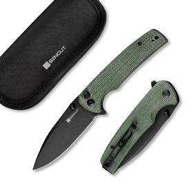 S21007-2 Sencut Sachse Pocket Knife Folding For Edc Green Micarta Handle 9cr18m