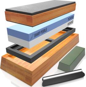 Sharp Pebble 313113316372 Knife Sharpening Stones Kit With 1000/6000 And Classic Leather Stro