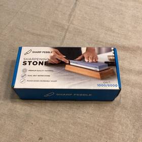 54354 Sharp Pebble Premium Whetstone Knife Sharpening Stone 2 Sided Grits And Base