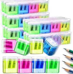 Jbd60  Shemira 60 Pack Pencil Sharpeners Double Hole Manual Bulk Classroom School Supplies