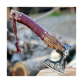 Shiny Crafts 742383119800 Viking Axe Mens Axes Hatchet With Leather Sheath - Rea... Fast Ship
