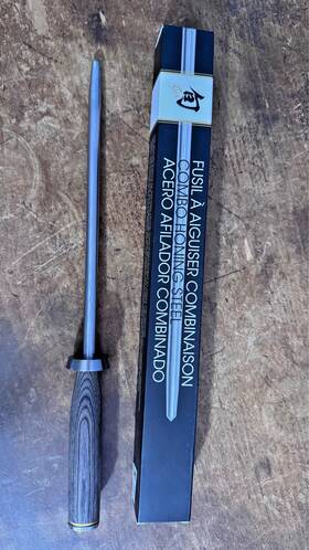 Shun 087171043876 Combo Honing Steel Smooth Surface And Micro-ribbed New In Box