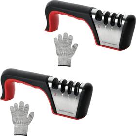 Simple Deluxe 313038945916 2 Pack 4-in-1 Kitchen Knife Sharpener 4 Stage Acc