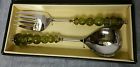 Simply Designz Modern Metal 2 Servers Lemongrass Fork Spoon Dinnerware New 29 822919723036