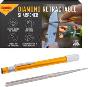 Smith And #039 S 027925514467 51446 Diamond Retractable Sharpener Gold Reversible Rod Compact Knife