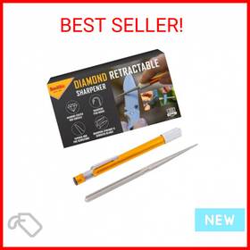 51446 Smiths 027925012697 Smith S Diamond Retractable Sharpener Gold Reversible Rod Compact