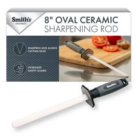2-sta Smiths 027925512050 Smith S 51205 8 Inch Oval Ceramic Sharpening Rod Soft Rubber Handle