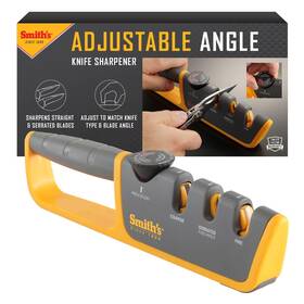 Smiths 343538324294 Adjustable Angle 2-stage Knife Sharpener - Grey/yellow Restores Blad