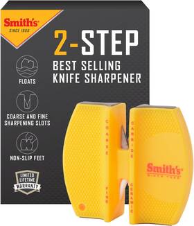 Smiths 445003942941 Ccks 2-step Knife Sharpener - Yellow Preset Coarse And Fine Slots
