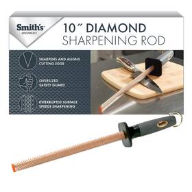 3001 Smiths 785533557596 Smith S 10 Inch Oval Diamond Sharpening Steel Rod Grey Design Rub