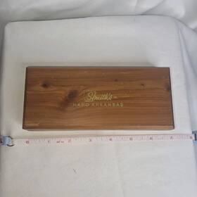 9-jlr Smiths Hard Arkansas Knife Sharpener Stone With Wooden Box Brown Wood/stone