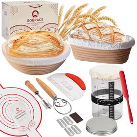 T8-wbta-g4qv Sourace Sourdough Starter Kit With 10 Inch Round And 9 Oval Banneton Proofing Basket S
