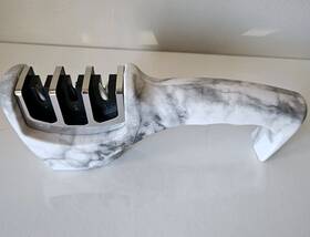 56575 Stauer 3 Stage Kitchen Knife Sharpener New Gray And White