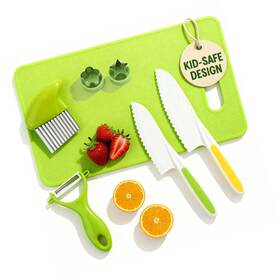 Strendier 726293056332 7 Pcs Kids Knife Set For Real Cooking Montessori Kitchen Tools Bpa Free