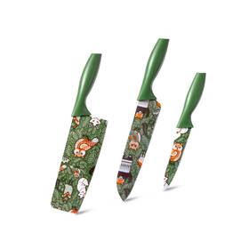 Hp05004 Strendier Tj Pop Colorful Knife Set 3 Pcs Kitchen Color-coded Coated Stainl