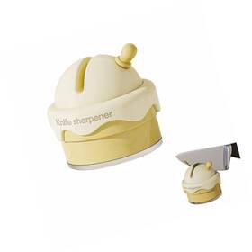 Ics-265 Strendier Ice Cream Shaped Knife Sharpener Yellow Ceramic V-groove 6.5x2.6 Inch P