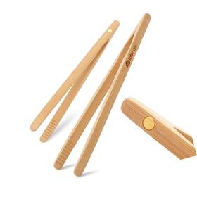 Lbtt03 Strendier Magnetic Classic Bamboo Toast Tongs - Wood Cooking Tong Ideal For Toaster Fru