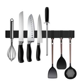 3q-mkf05-blk Sublibelief Black Magnetic Knife Strip For Refrigerator - Larger 17 Inch Double... Fast Ship