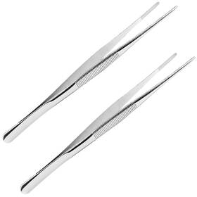 210618-2 Suiwotin 2pcs 10 Inch Cooking Tweezers - Stainless Steel Long With Straight S