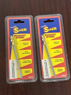 Super 871373603200 2 Pack Mini Pocket Sharpening Steel Brass Handle Easy Carry Fits Anywhere