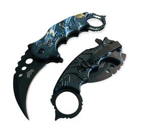 Super Knife 426882803912 Blue Dragon 8.5 Inch Spring Assisted Folding Blade Edc Pocket With Glass Br Super Knife 426882803912 Blue Dragon 8.5 Inch Spring Assisted Folding Blade Edc Pocket With Glass Br