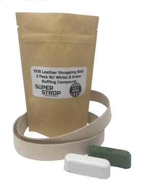Super Strop 304624218873 1x18 Inch 2 Pack Leather Honing Stropping Belt Fits Ken Onion Bla