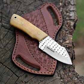 Mixen-156 Susa Knives Custom Handmade 7ftft Fixed Blade Hoof Rasp Knife/cow Boy Knife/damascus Steel