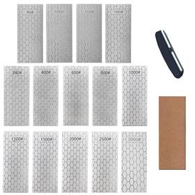 Suwajume 635405924271 14 Pcs Diamond Sharpening Stone With Angle Guide And Leather Strop Knife Sh