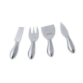 Swissmar 056975015914 4-piece Petite Cheese Knife Set Stainless Steel Knives For Cutting