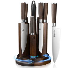 Syokami 972822275413 Kitchen Knife Set With Magnetic Block And Sharpener 14 Piece 360
