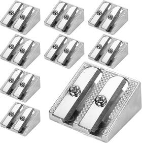 Tk0323-01 Tamaki 8 Pack Handheld Metal Pencil Sharpener With 2 Holes For Silver