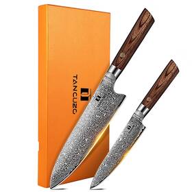 Tancuzo 726929081547 2pc Knife Set Sharp 8 Inch Japanese Gyuto Chef And 5 Paring Profes