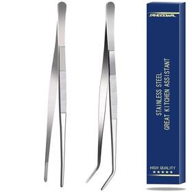 2pcs-8in Tangoowal 8 Inch Stainless Steel Tongs With Precision Serrated Tips For Surgical And Sea