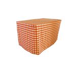 Orangek48 Tccheck Fit 72x30x30 La Linen Fitted Checkered Tablecloth White Orange In 840310148753