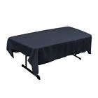 Tcpop60x90 Navyp72 La Linen Polyester Poplin Rectangular Tablecloth Navy In 840310172970