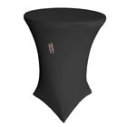 Tcspandex32rx42h Blackx24 La Linen Round Spandex Cover For Cocktail Highboy 840310154259