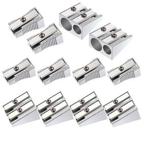 Hesjne6r Telooco 713454 1 12pcs Metal Pencil Sharpeners Manual Sharpener With Double Holes For