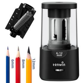 Tw8041 Tenwin Electric Pencil Sharpener - Auto Stop Sharp And Fast For 6-12mm Colore
